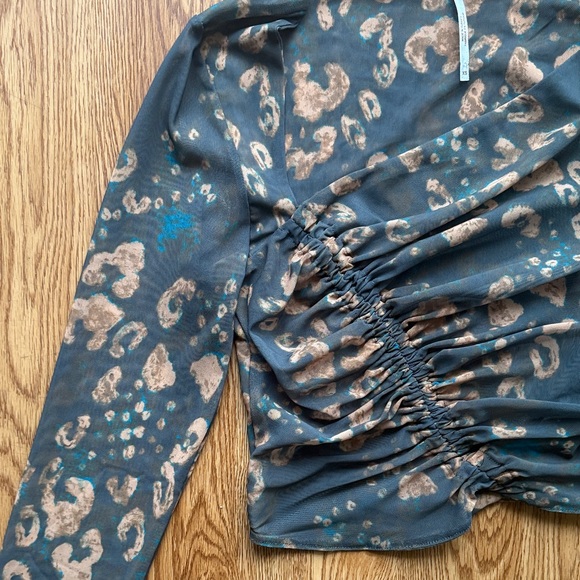 Free People Leopard Print Long Sleeve Top - Picture 4 of 7